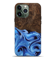 iPhone 13 Pro Max Wood Live Edge Phone Case - Alysa (Blue, 742955)