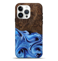 iPhone 15 Pro Max Wood Live Edge Phone Case - Alysa (Blue, 742955)