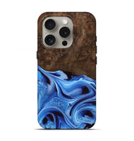 iPhone 16 Pro Wood Live Edge Phone Case - Alysa (Blue, 742955)