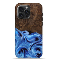 iPhone 16 Pro Max Wood Live Edge Phone Case - Alysa (Blue, 742955)