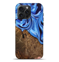 iPhone 16 Pro Max Wood Live Edge Phone Case - Parveen (Blue, 742956)