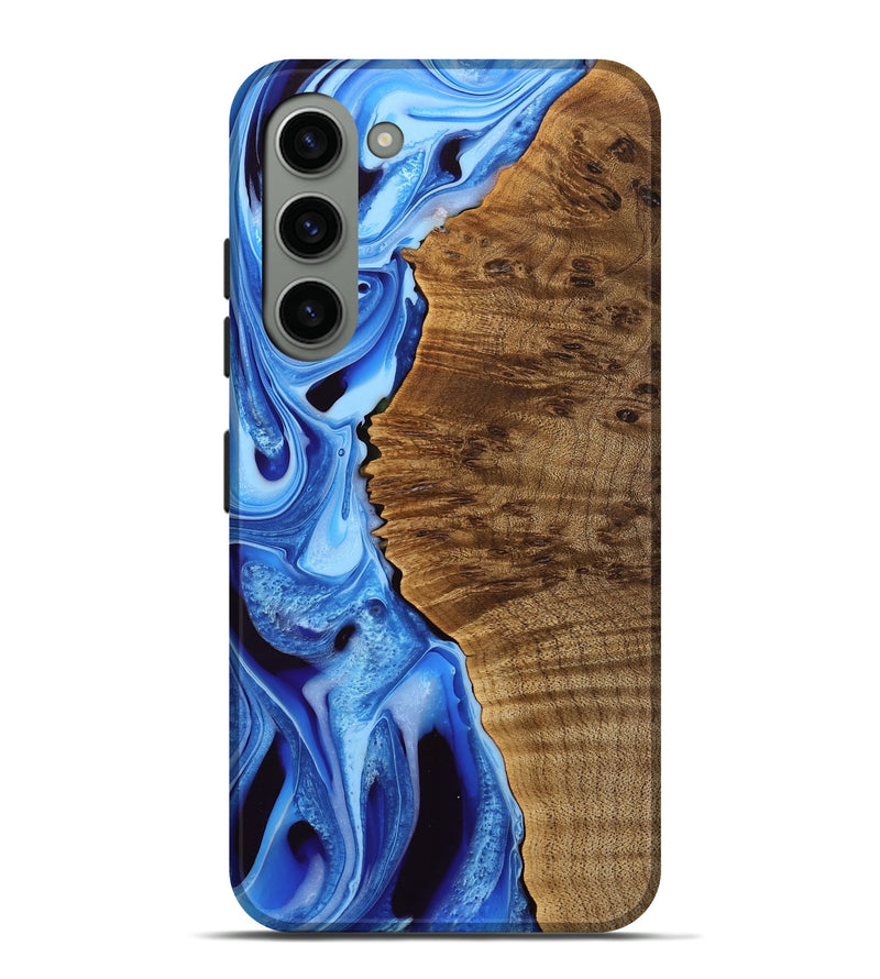 Galaxy S23 Plus Wood Live Edge Phone Case - Elysha (Blue, 742958)