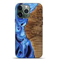 iPhone 13 Pro Max Wood Live Edge Phone Case - Elysha (Blue, 742958)