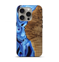 iPhone 16 Pro Wood Live Edge Phone Case - Elysha (Blue, 742958)