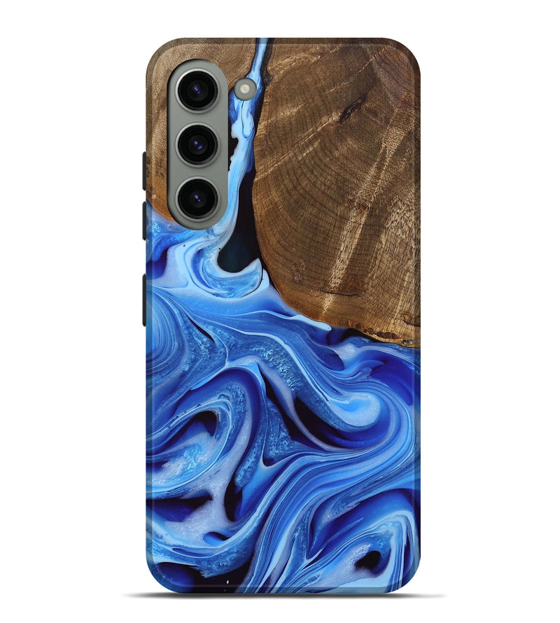 Galaxy S23 Plus Wood Live Edge Phone Case - Curley (Blue, 742959)