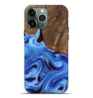 iPhone 13 Pro Max Wood Live Edge Phone Case - Curley (Blue, 742959)