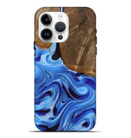 iPhone 15 Pro Max Wood Live Edge Phone Case - Curley (Blue, 742959)