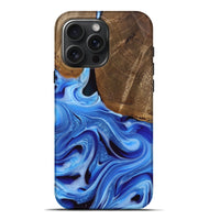 iPhone 16 Pro Max Wood Live Edge Phone Case - Curley (Blue, 742959)