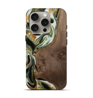 iPhone 16 Pro Wood Live Edge Phone Case - Domingo (Black & White, 742960)