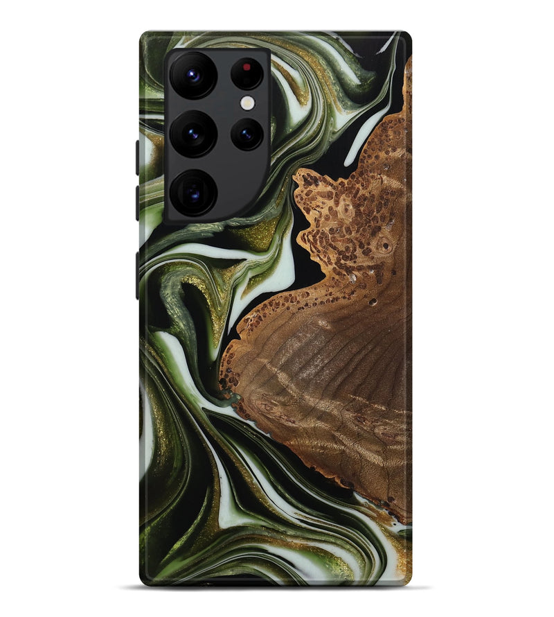 Galaxy S22 Ultra Wood Live Edge Phone Case - Yueping (Black & White, 742961)