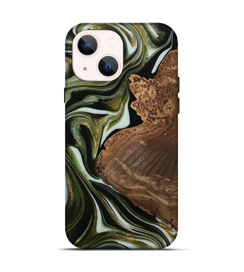 iPhone 14 Wood Live Edge Phone Case - Yueping (Black & White, 742961)