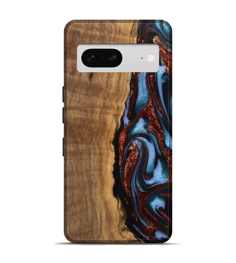 Pixel 7 Wood Live Edge Phone Case - Kemp (Teal & Gold, 742963)