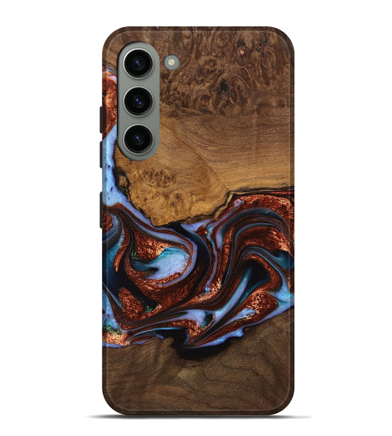 Galaxy S23 Plus Wood Live Edge Phone Case - Ankie (Teal & Gold, 742969)