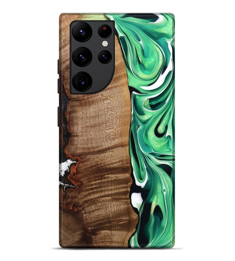 Galaxy S22 Ultra Wood Live Edge Phone Case - Larissa (Green, 742971)