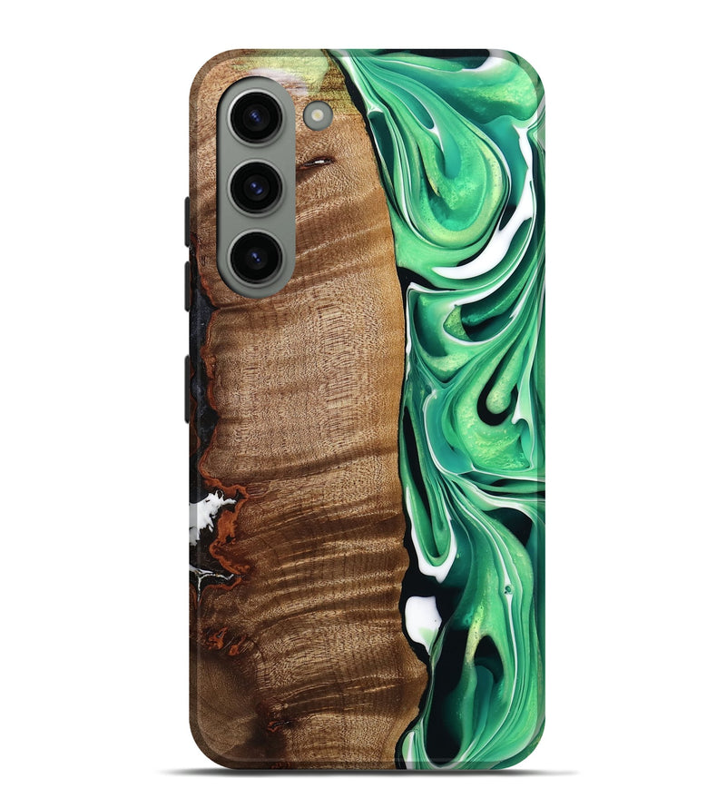 Galaxy S23 Plus Wood Live Edge Phone Case - Larissa (Green, 742971)