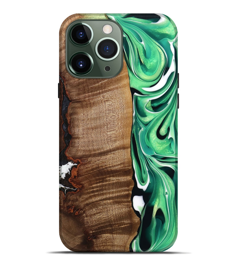 iPhone 13 Pro Max Wood Live Edge Phone Case - Larissa (Green, 742971)