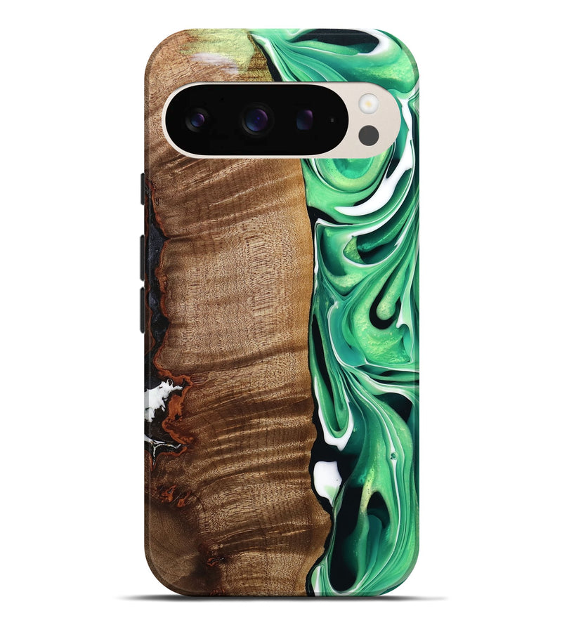 Pixel 9 Pro XL Wood Live Edge Phone Case - Larissa (Green, 742971)