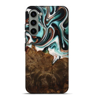 Galaxy S23 Plus Wood Live Edge Phone Case - Ulla (Teal & Gold, 742972)