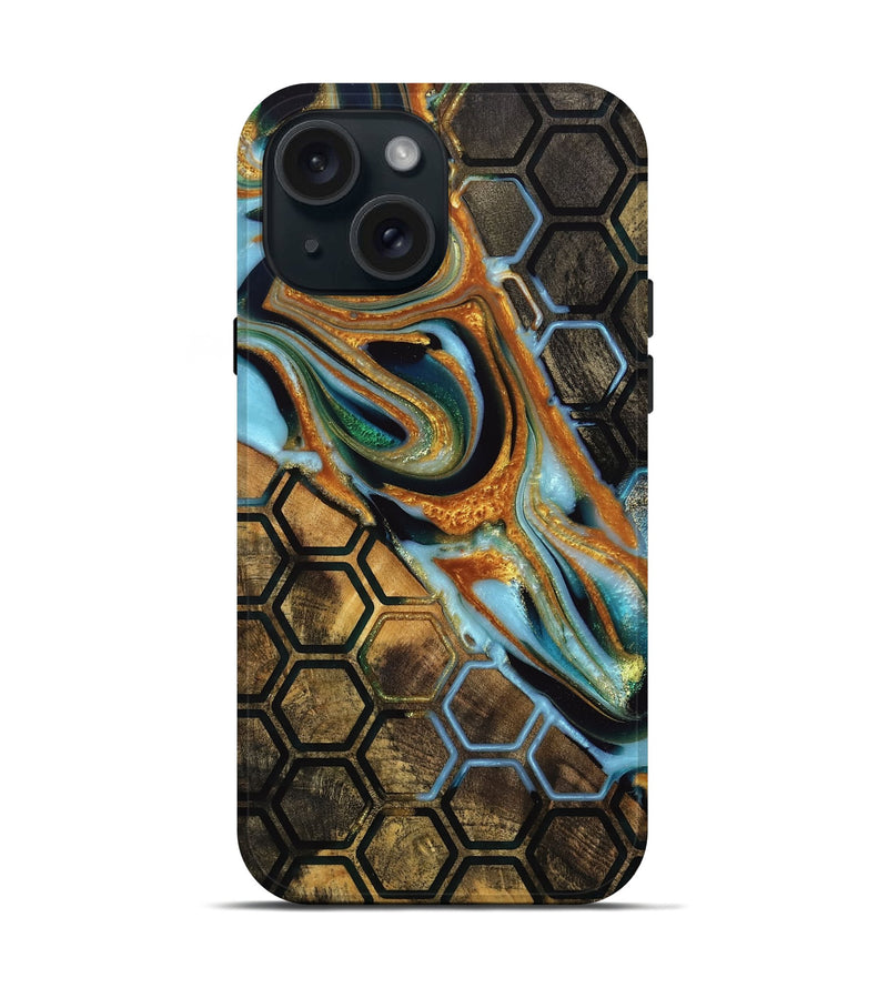 iPhone 15 Wood Live Edge Phone Case - Octavia (Pattern, 742974)