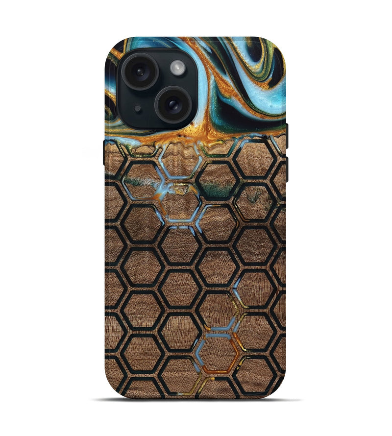 iPhone 15 Wood Live Edge Phone Case - Marilin (Pattern, 742976)