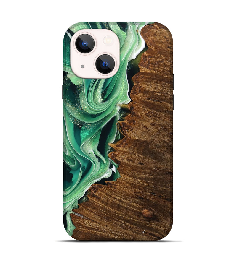 iPhone 14 Wood Live Edge Phone Case - Arlyn (Green, 742977)