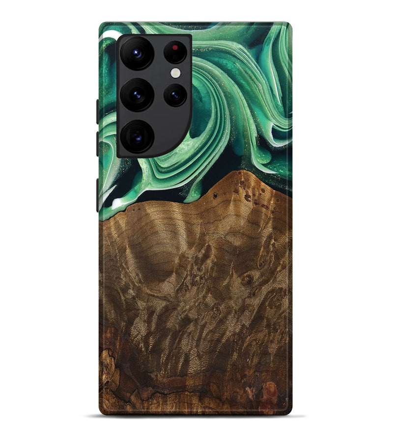 Galaxy S22 Ultra Wood Live Edge Phone Case - Piper (Green, 742978)