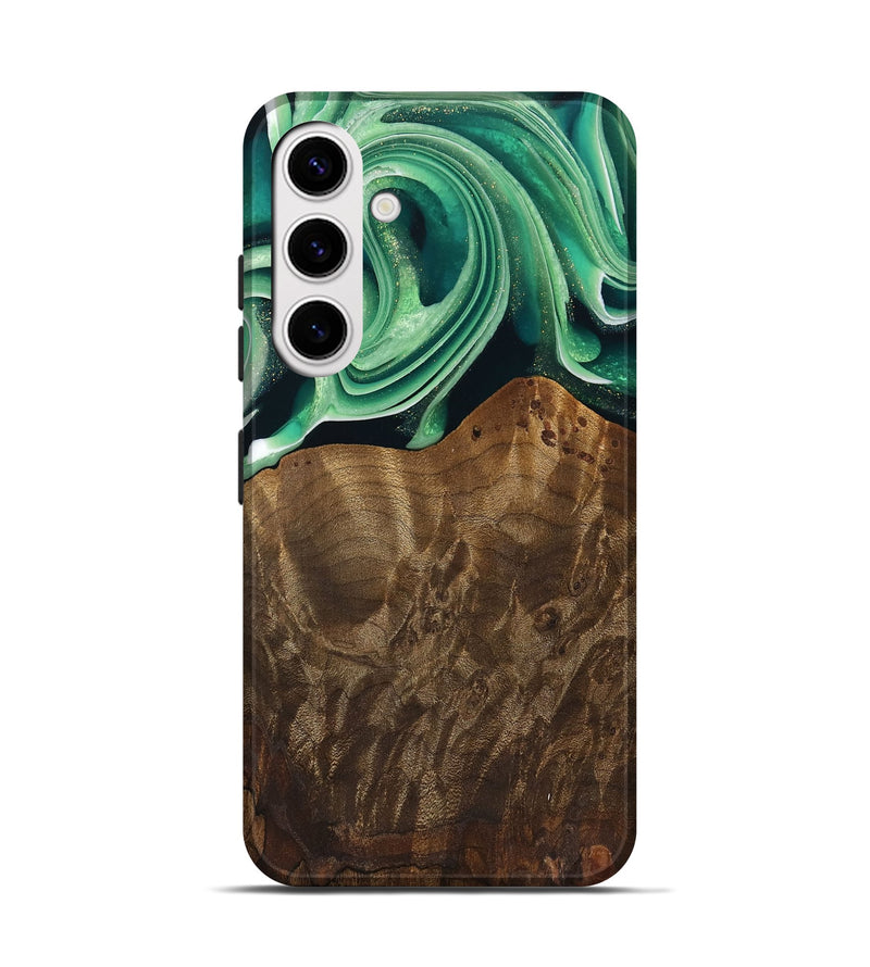 Galaxy S25 Wood Live Edge Phone Case - Piper (Green, 742978)