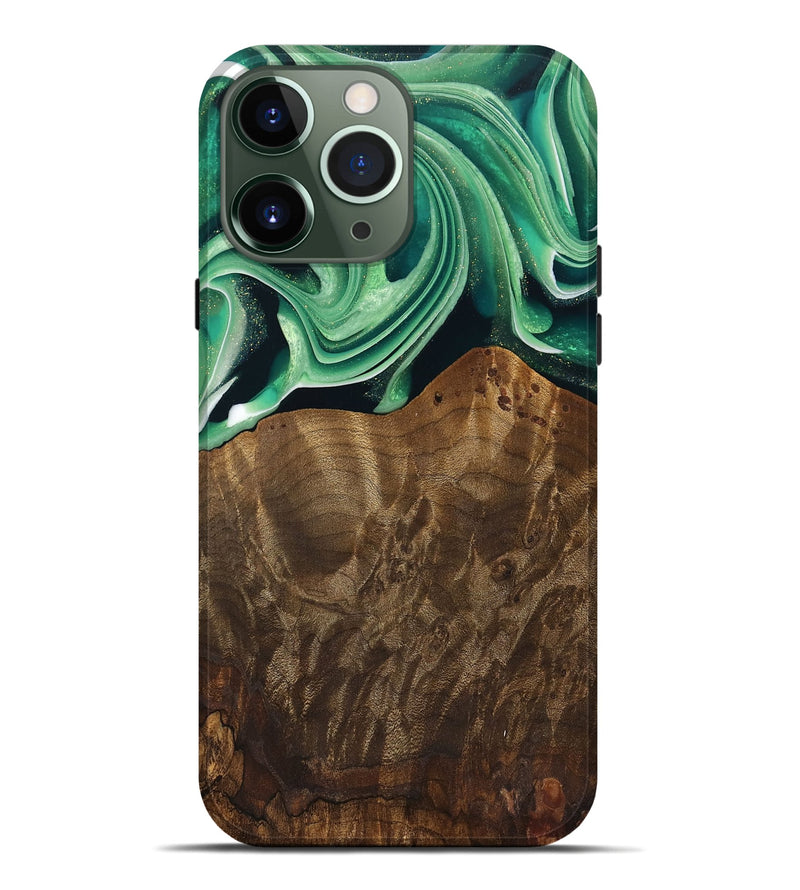 iPhone 13 Pro Max Wood Live Edge Phone Case - Piper (Green, 742978)