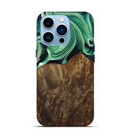 iPhone 14 Pro Wood Live Edge Phone Case - Piper (Green, 742978)