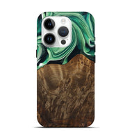 iPhone 15 Pro Wood Live Edge Phone Case - Piper (Green, 742978)