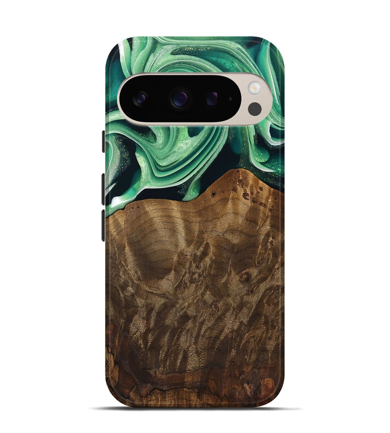 Pixel 9 Wood Live Edge Phone Case - Piper (Green, 742978)