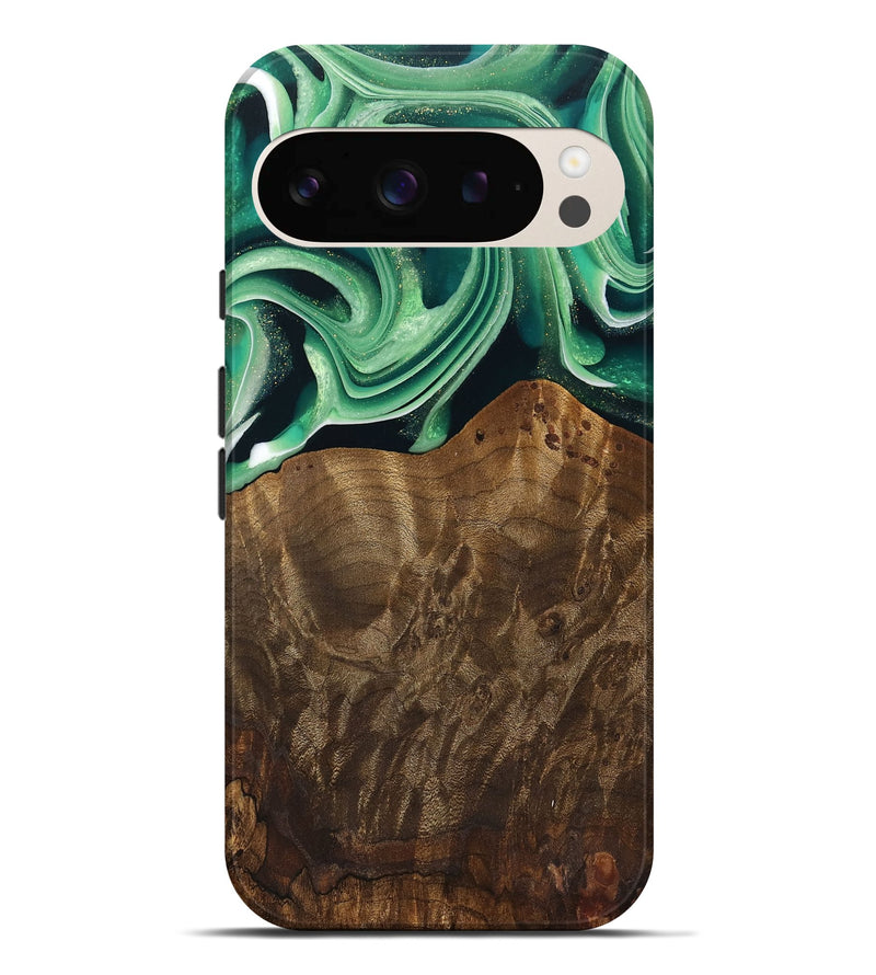 Pixel 9 Pro XL Wood Live Edge Phone Case - Piper (Green, 742978)