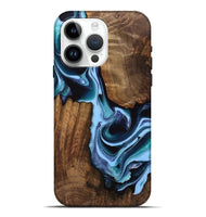 iPhone 15 Pro Max Wood Live Edge Phone Case - Gunfer (Blue, 742980)