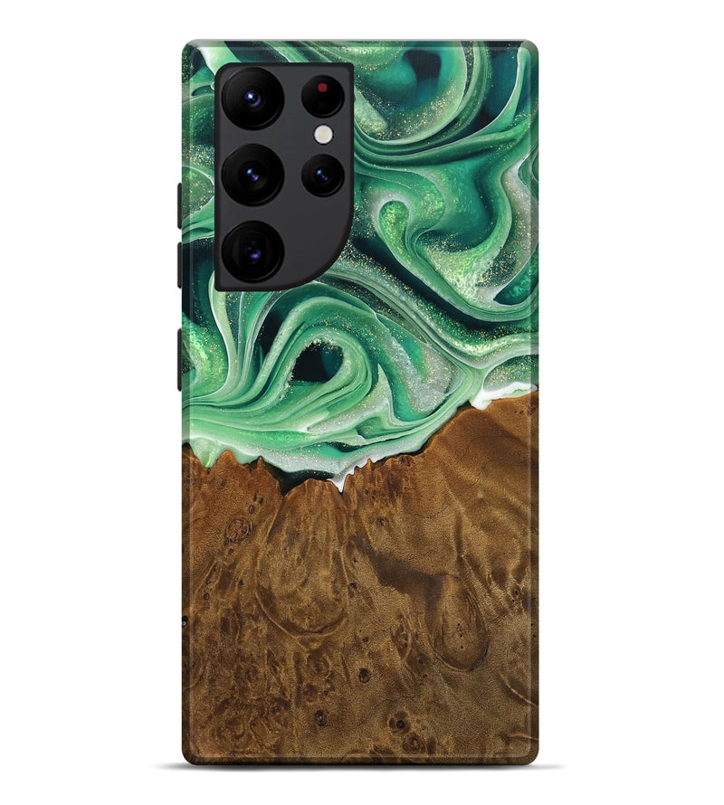 Galaxy S22 Ultra Wood Live Edge Phone Case - Chrissy (Green, 742981)