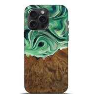 iPhone 16 Pro Max Wood Live Edge Phone Case - Chrissy (Green, 742981)