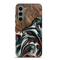 Galaxy S23 Plus Wood Live Edge Phone Case - Cherryl (Teal & Gold, 742982)