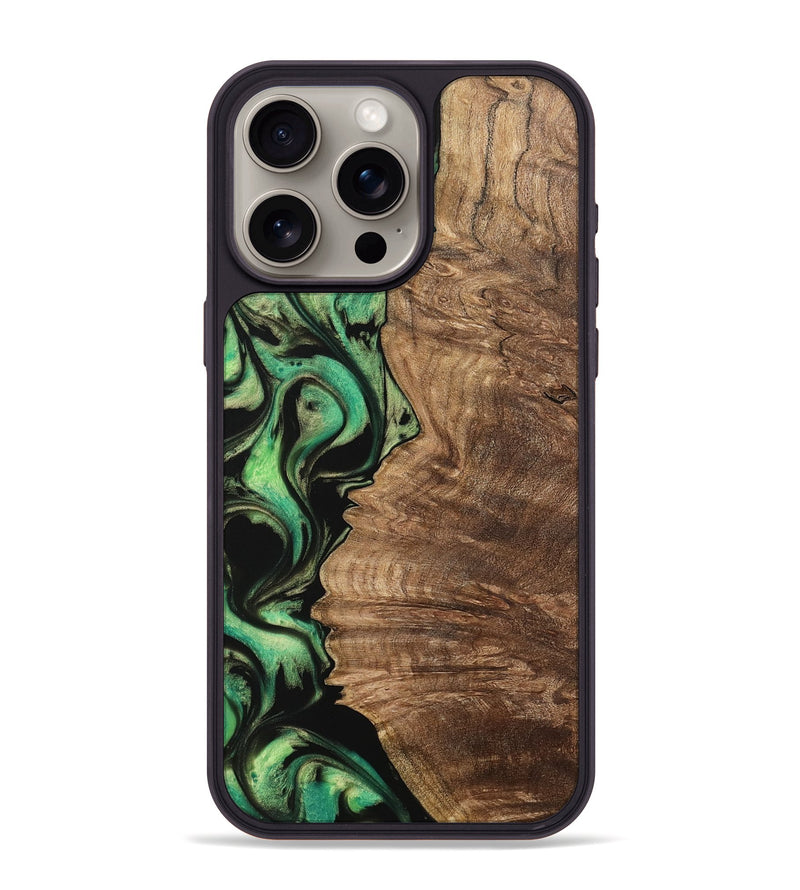 iPhone 15 Pro Max Wood Phone Case - Judi (Green, 742990)