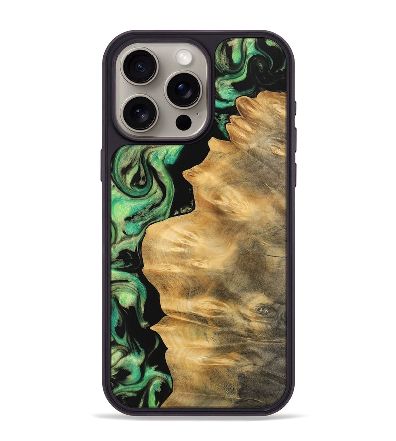 iPhone 15 Pro Max Wood Phone Case - Lesa (Green, 743007)