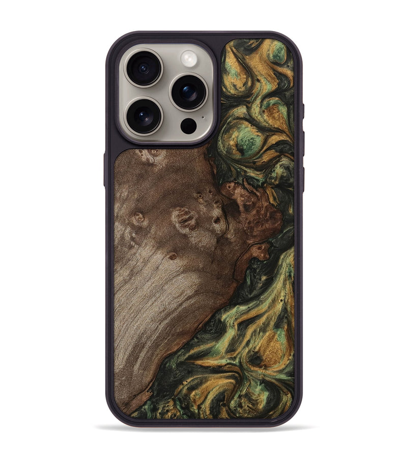 iPhone 15 Pro Max Wood Phone Case - Vasu (Green, 743009)