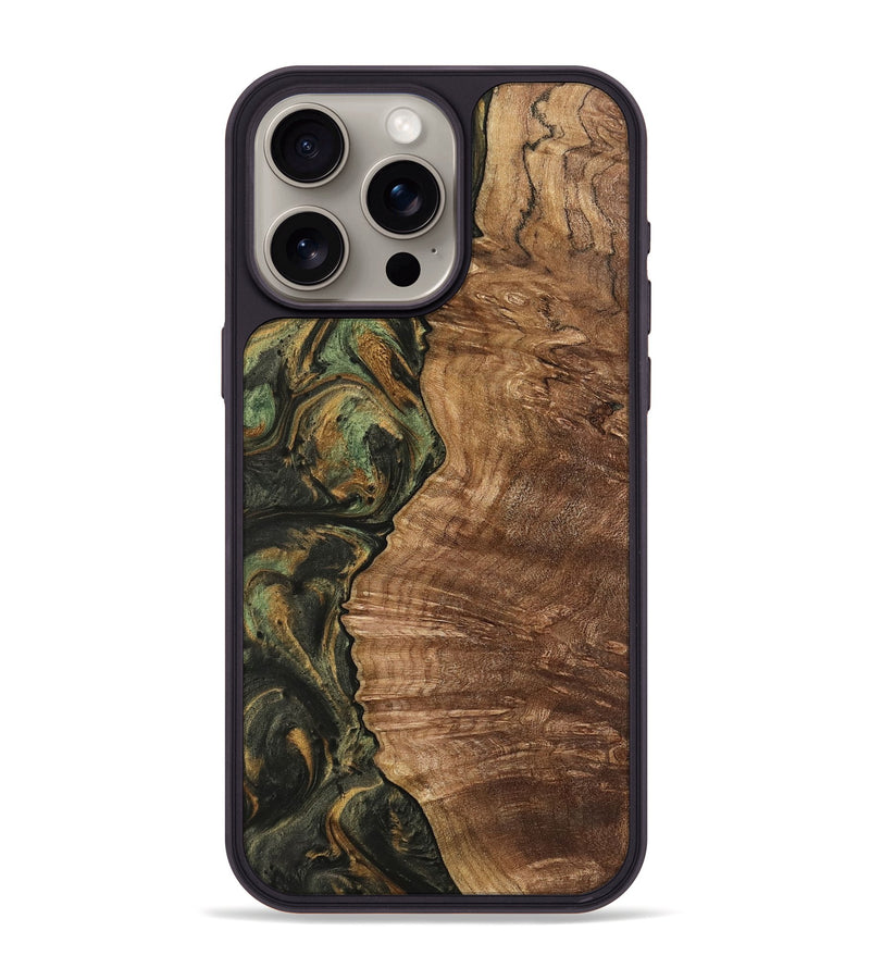 iPhone 15 Pro Max Wood Phone Case - Breena (Green, 743010)