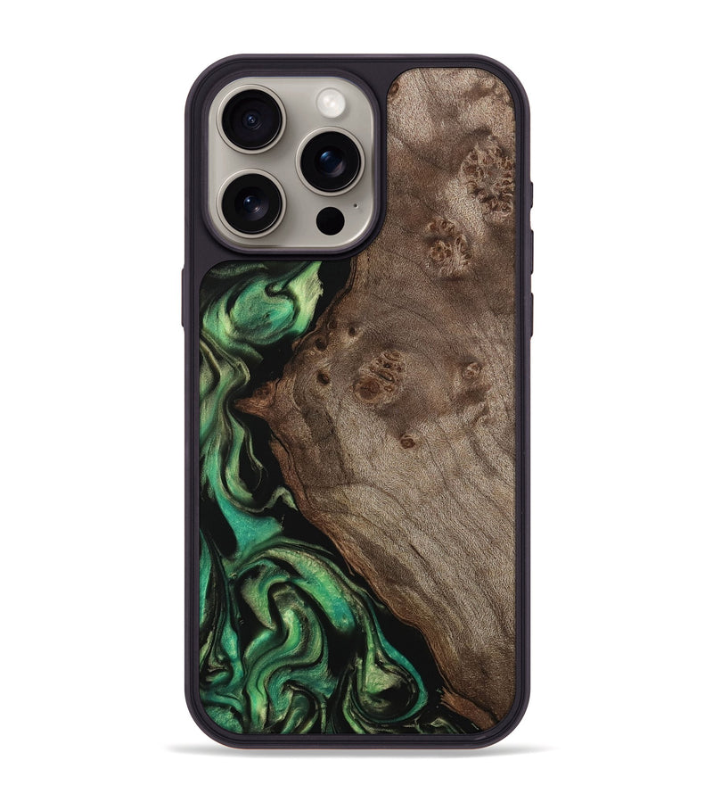 iPhone 15 Pro Max Wood Phone Case - Aylin (Green, 743011)