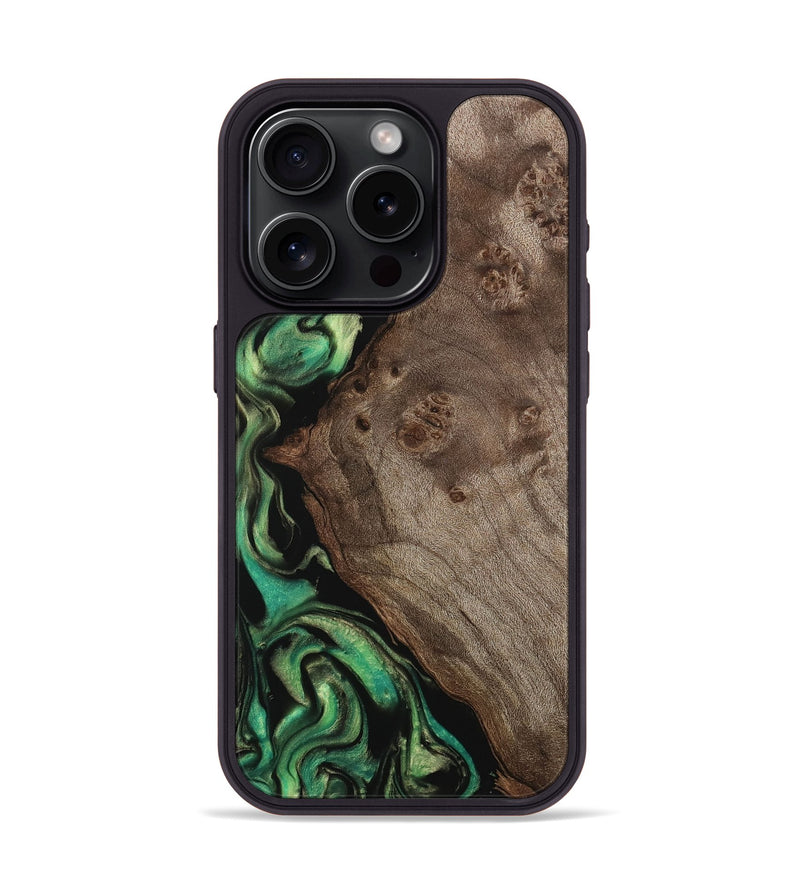 iPhone 15 Pro Wood Phone Case - Aylin (Green, 743011)