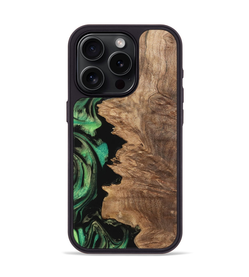 iPhone 15 Pro Wood Phone Case - Koralle (Green, 743012)