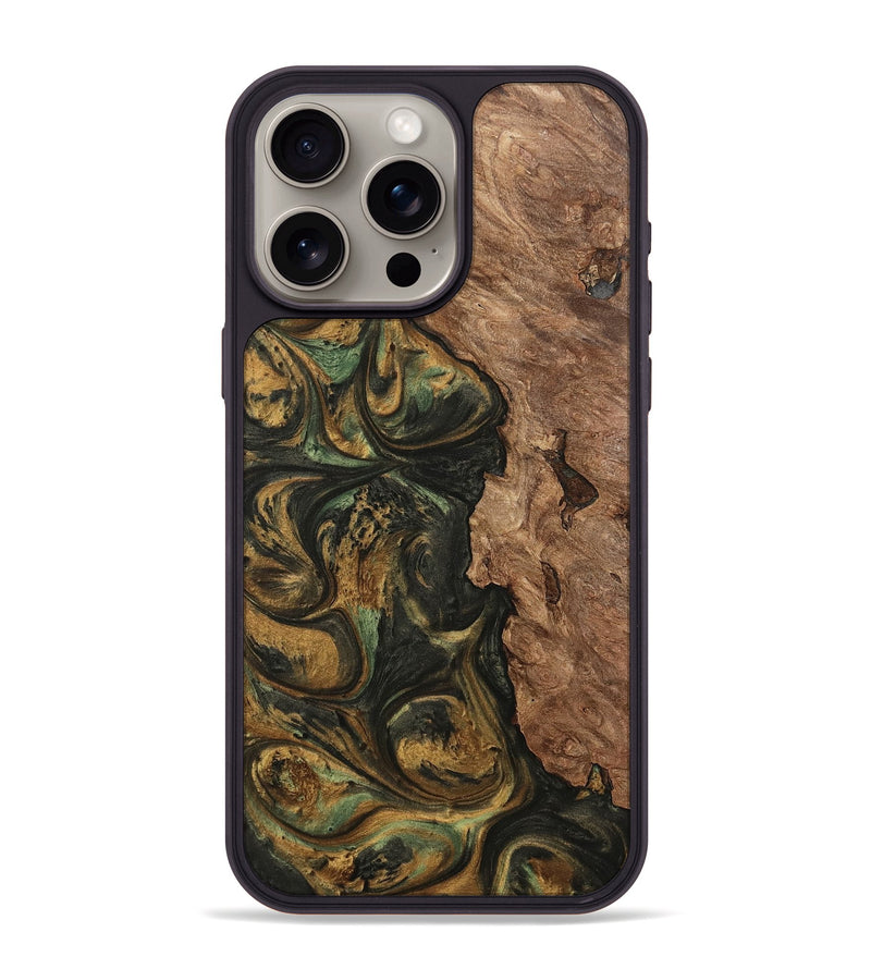 iPhone 15 Pro Max Wood Phone Case - Delmer (Green, 743014)