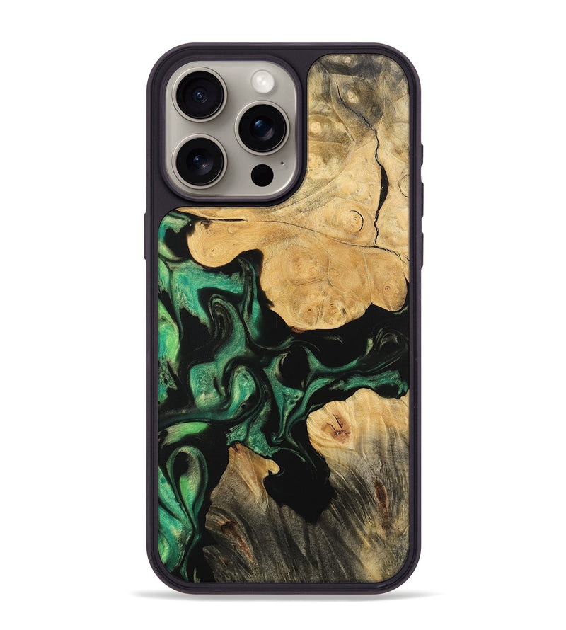 iPhone 15 Pro Max Wood Phone Case - Walter (Green, 743015)