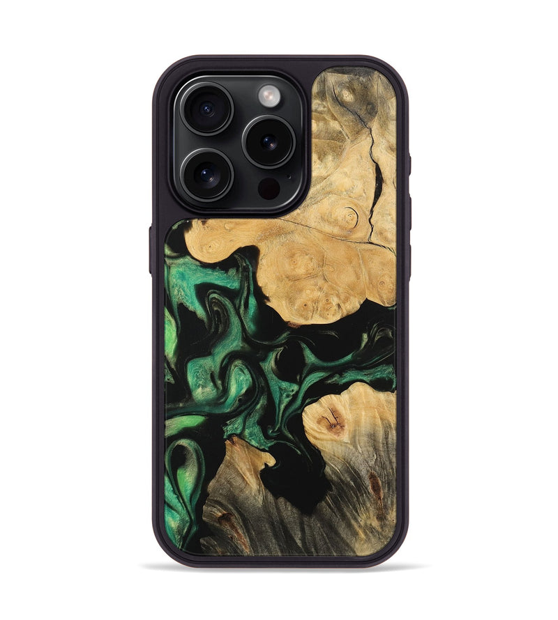 iPhone 15 Pro Wood Phone Case - Walter (Green, 743015)