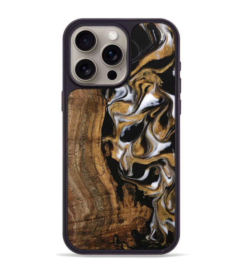 iPhone 15 Pro Max Wood Phone Case - Valida (Black & White, 743018)