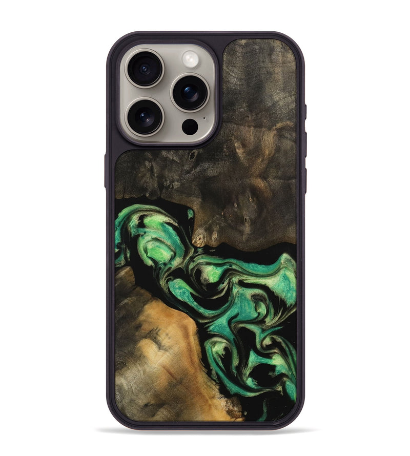 iPhone 15 Pro Max Wood Phone Case - Crin (Green, 743020)