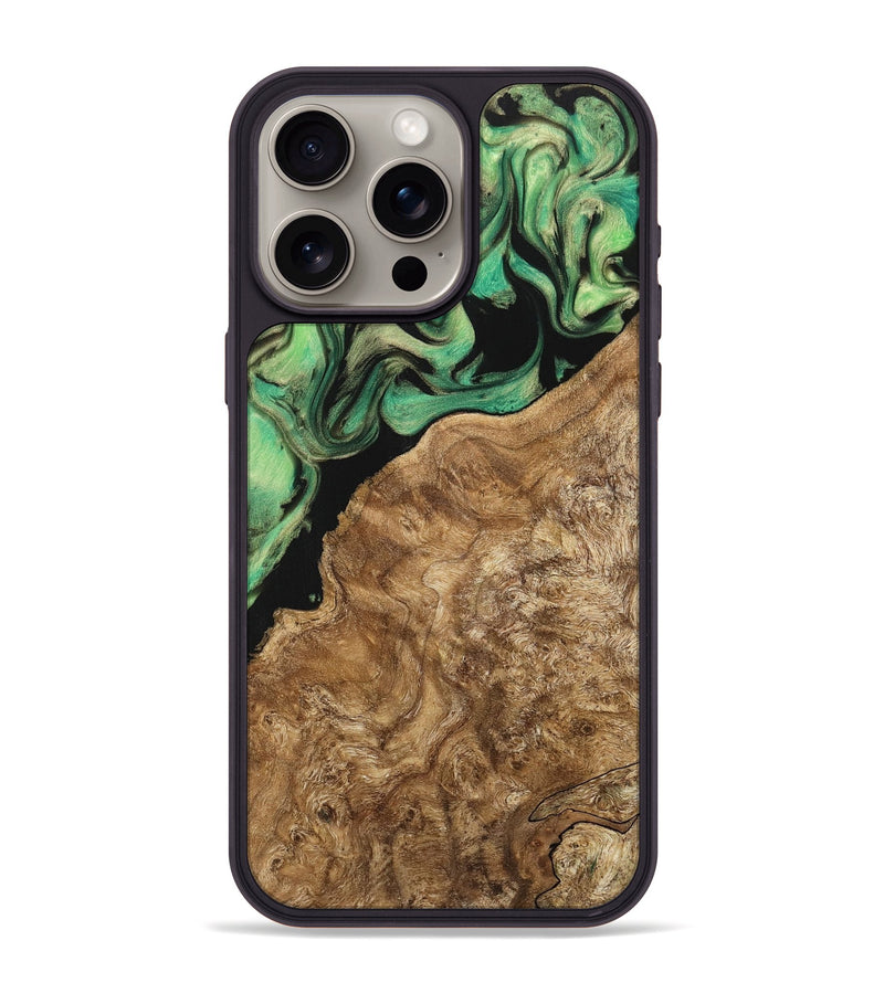 iPhone 15 Pro Max Wood Phone Case - Perrin (Green, 743028)