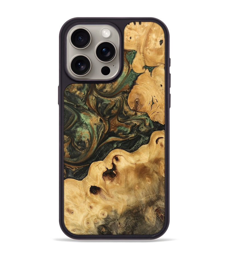 iPhone 15 Pro Max Wood Phone Case - Casper (Green, 743034)